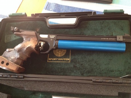 Saludos, vendo  Steyr LP10.  La pistola es de 2003, lleva una botella caducada en 2013 y otra que caduca 00