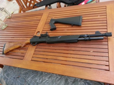 Hola a todos, pongo a la venta mi Hatsan Escort. Se trata de una escopeta de corredera 7+1. Adquirida 12