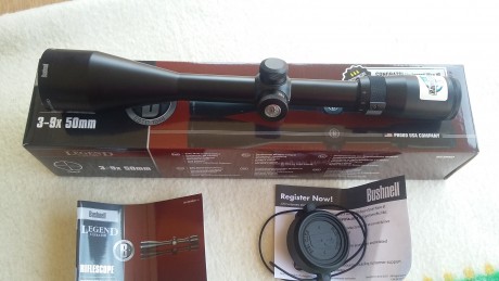 Vendo visor Bushnell legend 3-9x50. Tubo de pulgada y control lateral de paralaje. Lentes muy claras y 01