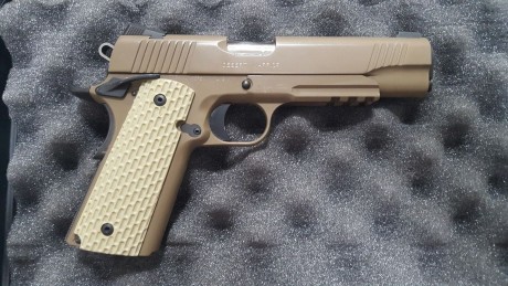 Vendo KIMBER DESERT WARRIOR
Calibre 45 ACP. Longitud cañón 5"
Dos cargadores, 1 de 7 disparos y otro 00