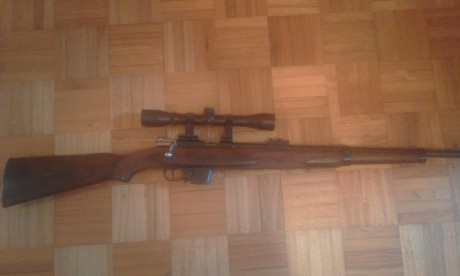 Carabina Destroyer del calibre 9 Largo, recién restaurada por un armero en Éibar, madera lacada, barnizada 20