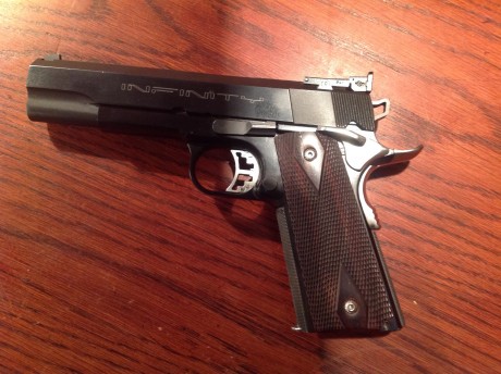 VENDIDA¡¡. 
Vendo pistola INFINITY CROWN 9 mm parabelum. Monohilera 5 disparos. Increíble precisión . 02