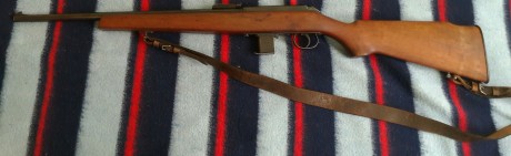 Cambio,  carabina Onena  modelo 401 del 9 parabellum  en libro de coleccionista,  el arma se encuentra 02