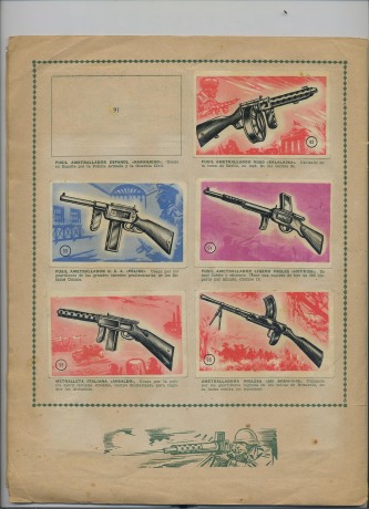 Hola. Hace tiempo me regalaron una joya. Se trata de un albun de cromos de armas que es una pasada. No 21