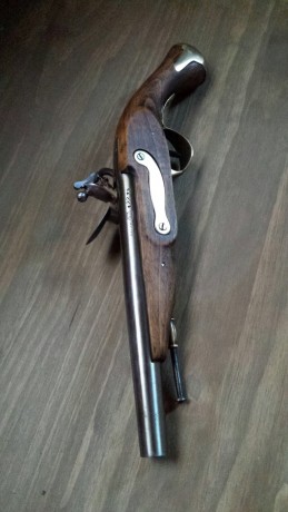Pistola de pedernal en calibre 44 Tower fabricado por RS (Antonio Gil de Eibar). Procedente de colección, 02