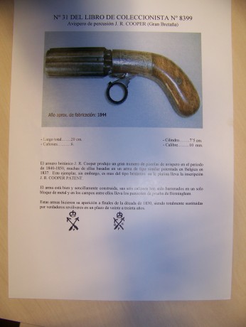 vendo en libro de coleccionista avispero cal 10 mm en perfecto estado fecha aproximada de fabricación 00