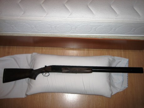 Hola.  Vendo escopeta superpuesta, de 74cm. de cañón, expulsora,  choques fijos de una y dos estrellas, 11