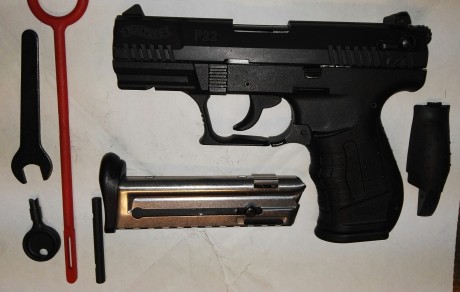 Muy buenas.
Pongo a la venta mi walther P22 LR de doble y simple accion en simple accion peso del gatillo 02
