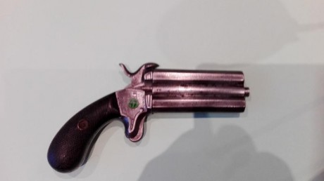 vendo derringer lefaucheux calibre 11mm año aprox 1868 cañones girotorios manualmente inscrito en libro 02