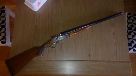Buenos dias!!

Vendo mi escopeta de perrillos Larrañaga,

En muy buen estado, cañon recortado 51,5cm, 02