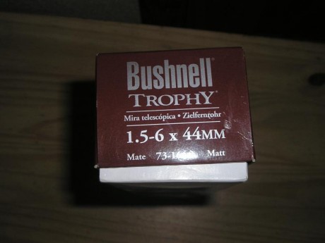 Vendo Bushnell Trophy 1,5-6-44 es nuevo a estrenar, no se ha usado, ni puesto anillas siquiera, lo compre 00