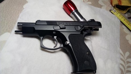 Hola. Vendo esta pistola muy bien conservada, precisión excelente, dos cargadores de 14 disparos, armazón 12