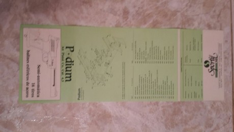 En venta o cambio a convenir, pistola aire comprimido botellas de CO2 modelo PODIUM 284 calibre 4,5.
El 50