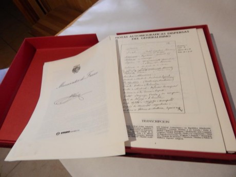 Vendo manuscritos de Franco certificado, perfecto estado, regalo cuadro de Franco. 150 euros. o cambio 02