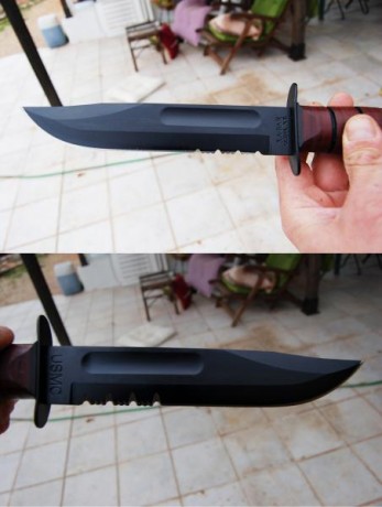 Ka-Bar USMC, con caja. Sin uso. Hoja impoluta. 75 euros. Pequeño roce en pomo (en foto triple, abajo, 01