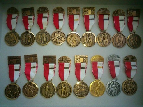 Hola. Vendo colección de medallas suizas relacionadas con el tiro y varias temáticas.
Se venden por lotes 01