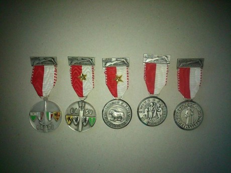 Hola. Vendo colección de medallas suizas relacionadas con el tiro y varias temáticas.
Se venden por lotes 12