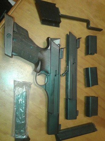 Vendo pistola alemana marca erma bien conocida por los tiradores dos carros 32 y 22 cachas anatómicas 21