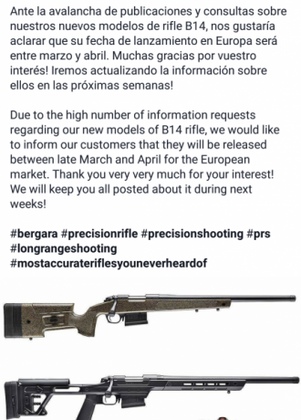 Pues eso que Bergara el fabricante español se suma a la ola de los compactos tacticos con 20" el 80
