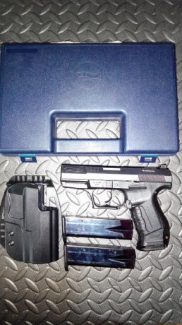 Walther P99 con poco uso y bien cuidada. Guiada en A.
Se vende con un cargador adicional(3 cargadores), 00