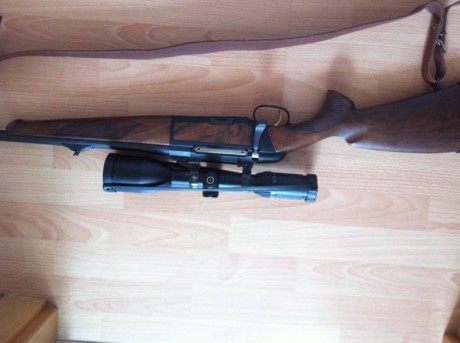 Vendo rifle de cerrojo Mannlicher luxus (de cañones intercambiables) en calibre 300wm. Bases apel. Con 22
