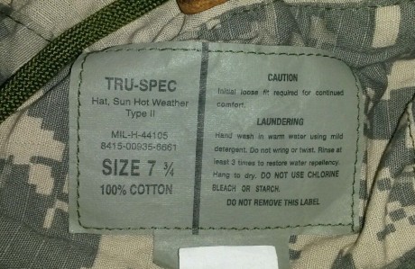 Chambergo  camuflaje ACU. Nuevo sin usar. Talla 7 3/4. Marca Tru spec.

17 euros envio incluido correo 01