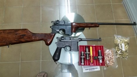 Vendo este conjunto en 7,63 x 25 máuser guiados en D y en F. Ambas en perfecto estado de tiro. Es una 12