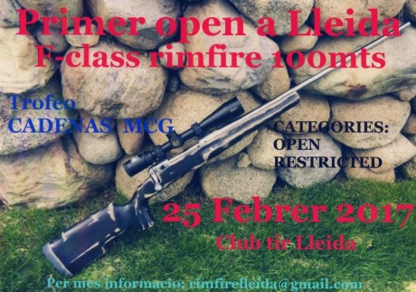 Hola, tan solo comentar que el próximo 25 de Febrero en el Club de Tir Lleida se va a celebrar el 1º Open 00