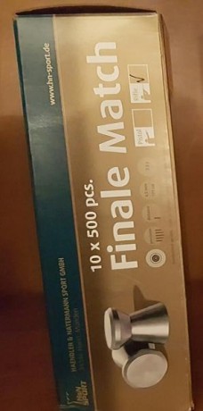 Se vende 10 cajas de HN Finale Match 4.49 ,carabina.
Precio 60 euros. 00