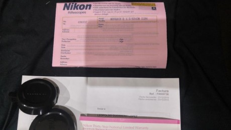 Visor Nikon 1.5-6x42 Reticula Iluminada, comprado a finales de Febrero de 2016.
500€
Visor en perfecto 01