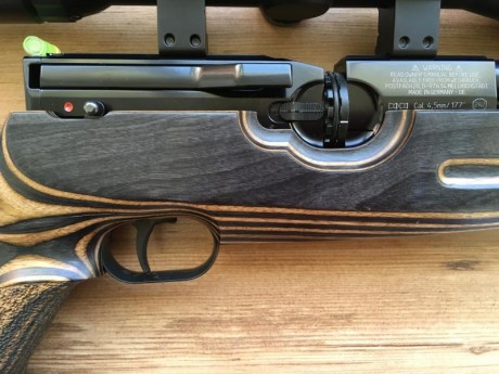Pongo a la venta carabina pcp marca Weihrauch modelo hw 100 fsb en madera laminada. Calibre 4,5.
La he 02