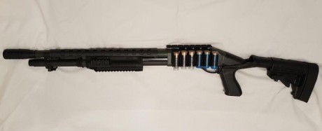 Hola compañeros, se vende esta  fantastica Remington 870 tactica, a la cual le he puesto varias cosillas 00
