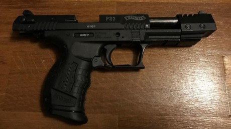 WALTHER P22 TARGUET, Pistola del calibre .22 LR. Guiada en F, ideal como primer arma para tiro deportivo. 01