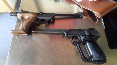 Hola, pongo en venta dos ejemplares magníficos de pistola olímpica una Hammerli Máster de Co2 con empuñadura 00