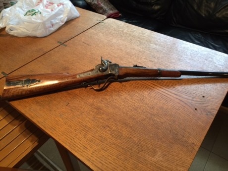 VENDO CARABINA SHARPS DE PEDERSOLI CALIBRE 54  VAINAS DE PAPEL EN BUEN ESTADO
CON TURQUESA Y UTIL PARA 00