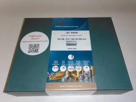 Vendo 2 cajas de Puntas H&N HS WCHB .32 (.314) - 100 grains 

 Las puntas H&N Wadcutter de plomo 00