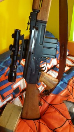 Cambio Zastava M76 8x57, en muy buen estado, con visor tasco de batida con montura lateral, 1 cargador 01
