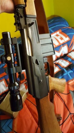 Cambio Zastava M76 8x57, en muy buen estado, con visor tasco de batida con montura lateral, 1 cargador 00