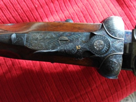 Aya 56 de caza muy fina. Culata inglesa. Apertura automática. Ajuste impresionante. Año 1. 947. Con muy 11