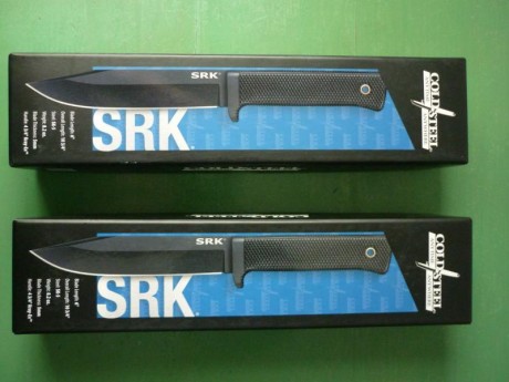 Hola a todos, pongo en venta estas dos piezas de Cold Steel en acero SK5. 
Las medidas del SRK son: 272 00