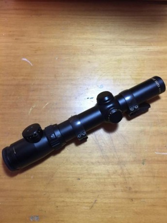 Lleva instaladas anillas apel de 30 y estaba instalado en un semi Browning FN. El visor tiene un ligero 01