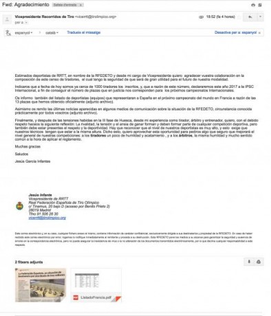 COMUNICADO DEL AREA TECNICA DE RRTT DE LA RFEDETO
Estimados deportistas, de la especialidad de Recorridos 112