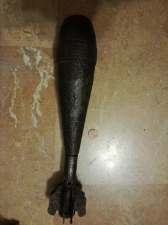 Mortero Valero 81 mm reformado para espoleta Silvia. Se encuentra vacío, Totalmente inerte, es solo hierro. 00