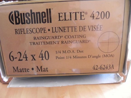 Hola vendo un visor Bushnell Elite 6-24x40, para hacer caja, el visor lo tengo montado actualmente en 00