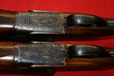 Vendo pareja de Pedro Arrizabalaga especial Monogatillo grabados Purdey con 4 juegos de cañones con apertura 20