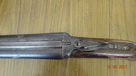 Podrían ayudarme con la identificación de esta escopeta,  no se alcanza a ver ningún marcaje del fabricante; 01