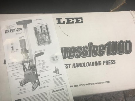   Vendo prensa Lee Pro 1000 con dais 9mm y  con repuestos
  
  Retirada de la venta
     
   Salu2 01