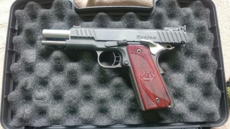Se vende STI Trojan de 5 pulgadas 9mm,

Snake bore para cañon de 9mm
2 cargadores
Tiene punto de fibra 00
