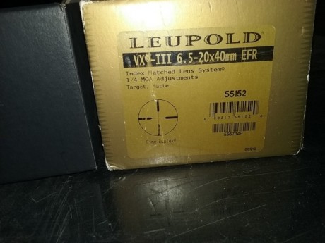 Se vende visor Leupold con retícula Fine Plex, con muy poco uso, solamente con carabinas de aire PCP en 00