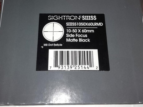 Vendo visor Sightron 10-50x60 Mil dot con muy poco uso, pasaria por nuevo, incluyo anillas para carril 00